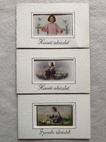 3 db   Antik  Húsvéti  kinyitható mini képeslap, üdvözlőlap  -  postatiszta