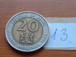 KENYA 20 SHILLINGS 1998 DANIEL TOROITICH ARAP MOI, BIMETÁL 13.