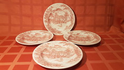 4 pieces of beautiful churchill england cake small plate, 20.5 cm in diameter, together!