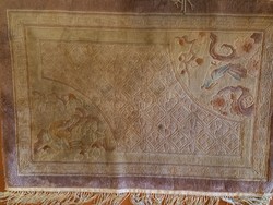 90 x 80 cm selyem kézi csomózású Kínai szőnyeg eladó