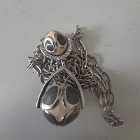Unique design, stainless steel, fire enamel, zirconia stone Spanish necklace