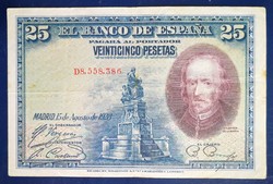 Spain 25 pesetas 1928 f