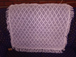 Old, crocheted, round-fringed tablecloth, tablecloth