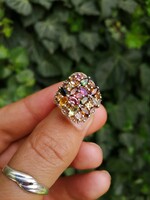 Gyönyörű turmalin köves ezüst gyűrű