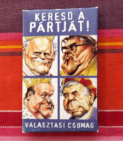 Retro -Keresd a pártját! választási kártya