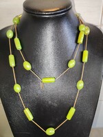 Designer kerámia olíva zöld nyaklánc