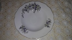 Beautiful violet pattern, Czechoslovak deep plate with golden edge