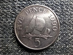 Guernsey II. Erzsébet 5 penny 1990 (id42091)
