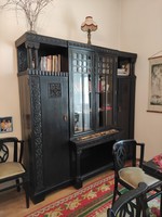 Dreamy Art Nouveau display cabinet with narrow column front console Vienna circa 1920