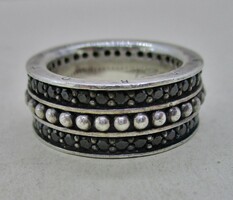 Rare original thomas sabo silver ring with black zircons