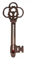 Cast iron garden key thermometer