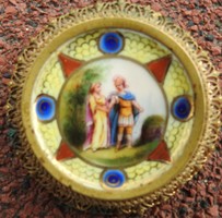 Antique baroque enamel brooch