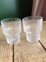 Old Finnish tapio wirkkala, iittala small glass glasses, 2pcs.