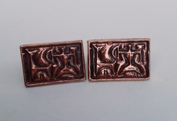 Marked applied art bronze cufflinks in one