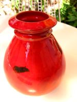Retro Roth Marei piros fényes váza