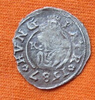 Rudolf (1576-1608) silver denarius 1587 k-b