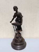 C. Desmeure-Paris 1865-- the sowing girl - bronze statue