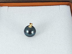 Tahitian pearl 18k gold pendant 12 mm