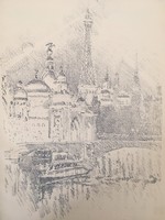 Joseph Pennel: Párizs. Litográfia ~ 1920