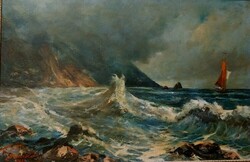 Háborgó tenger - BAUKÓ JÁNOS, az idén elhunyt művész korai alkotása
