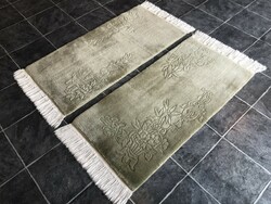 Domború mintás KÍNAI kézi csomózású gyapjú szőnyeg - 2 db, 62 x 148 cm