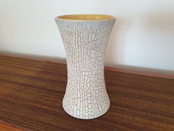 Old retro cracked glazed ceramic vase