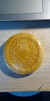 Kerámia falidísz - Savaria (1970-es-evek, sárga) (alkuképes termék)