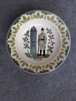 Első-világháborús ritka  katonás tányér