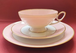 Tirschenreuth Bavaria német porcelán reggeliző szett 3 részes csésze csészealj kistányér kávés teás