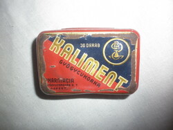 Antik kis gyógyszerdoboz fémdoboz kaliment gyógycukorka