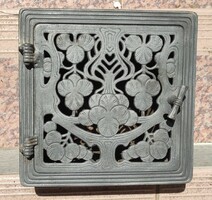 Antique Art Nouveau stove, oven with built-in heater, original.Small door fireplace tile stove