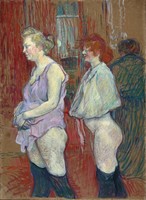 Toulouse-lautrec - a prostitute waiting for a medical examination - on a canvas reprint blind