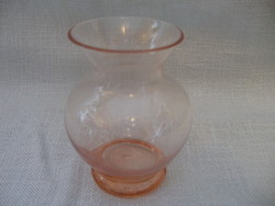 Kézműves üveg rózsaszín váza