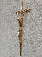 45 cm-es gyönyörű modern művészi  aranyozott bronz feszület ' Alex71 részére'