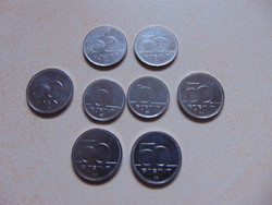 6 darab emlék 50 forint + 2 darab 10 forint LOT !