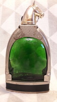 Lovas lapos üveg, zöld flaska (M2512)