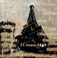 Eiffel Tower - French inscription, spectacular unique graphics on canvas background