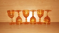 Set of orange glass cups with base 6 pcs 14.5 cm (1 / k)