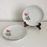 Alföldi bella rose - peony gold edged porcelain cookie - cookie plates 3 pcs