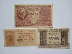 Old Italian lira 1941 - 1944 !! 3 pieces !!!