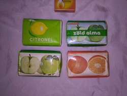 Retro fruit soap - four pieces together - unopened - three pieces khv - green apple, lemon, orange
