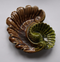 Beautiful enameled / enameled cast iron shell-shaped ashtray / decorative bowl - mailable!