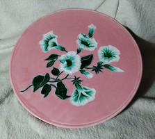 Rare, pink, schütz-blansko majolica wall plate! 33Cm diameter, flawless condition!