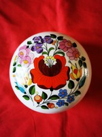 Kalocsa porcelain hand-painted bonbonier. Big size
