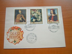 BORÍTÉK FDC OLASZ FESTŐK 1968 3 DB BÉLYEG
