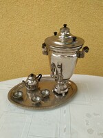 Miniature samovar with tea cup, jug and tray for sale!