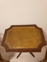 Antique leather folding table