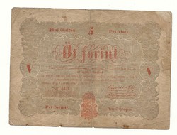 1848 As 5 forint kossuth banknote paper money banknote 48 49 es war of independence money line ahi