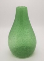 Retro váza, magyar iparművészeti üveg, 60-as évekből, 19 cm