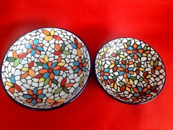 Spanyol kerámia tál, tálka tányér Barcelonából ( 2 db)
